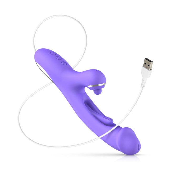 Good Vibes Only Tess Rabbit Vibrator with G-Spot Stimulator Purple