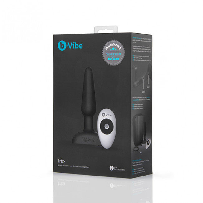b-Vibe Trio Plug - Wireless Vibrating Plug Black