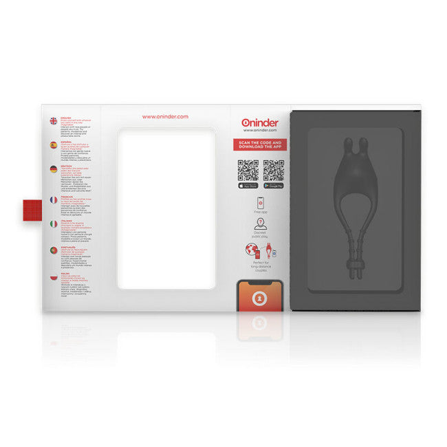 Oninder Pampa Panty Rechargeable Adjustable Vibrating Ring with Clitoris Stimulator 10 Speed Free App Black