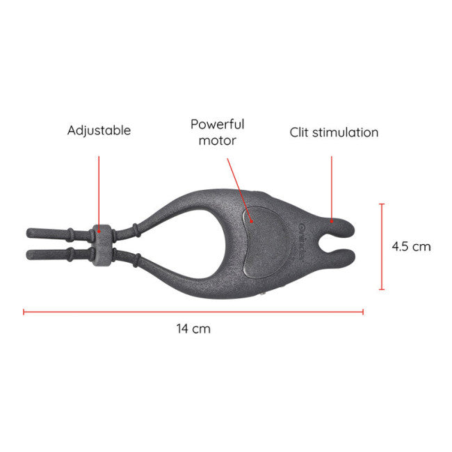 Oninder Pampa Panty Rechargeable Adjustable Vibrating Ring with Clitoris Stimulator 10 Speed Free App Black