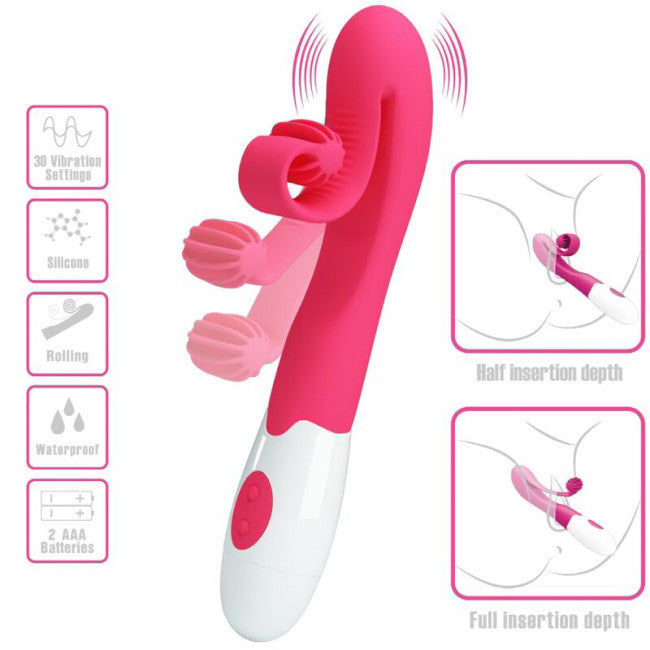 Romance Vibrator & Snail Clitoris Stimulator Pink