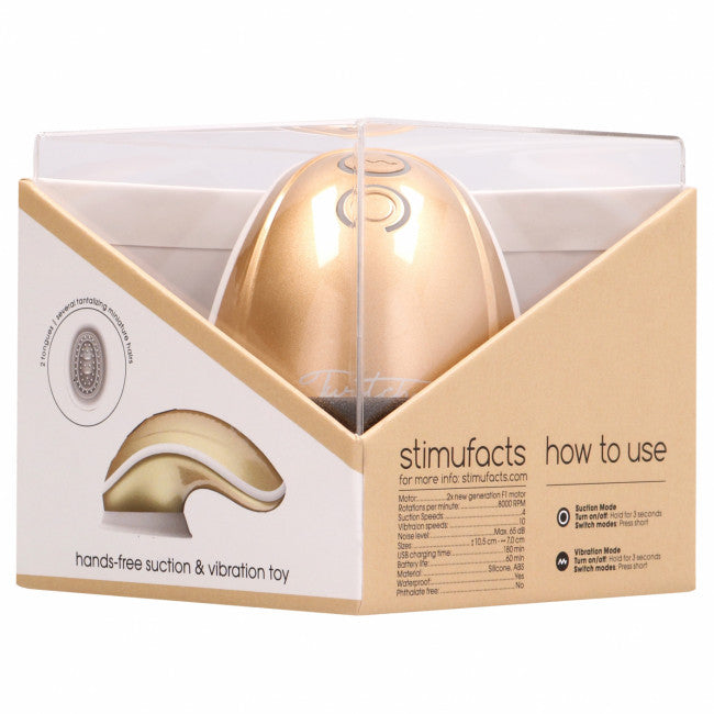 Shots Innovation Twitch Hands-Free Suction & Vibration Toy Gold