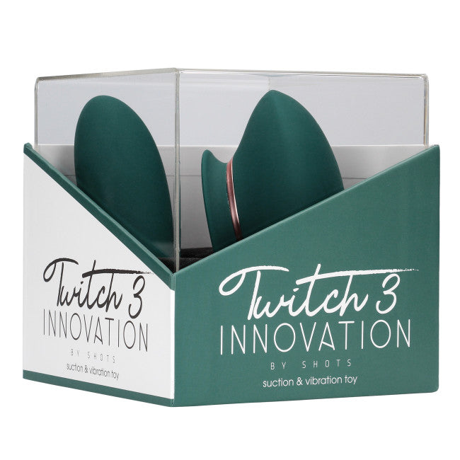 Shots Innovation Twitch 3 Rechargeable Vibrator & Suction Forest Green