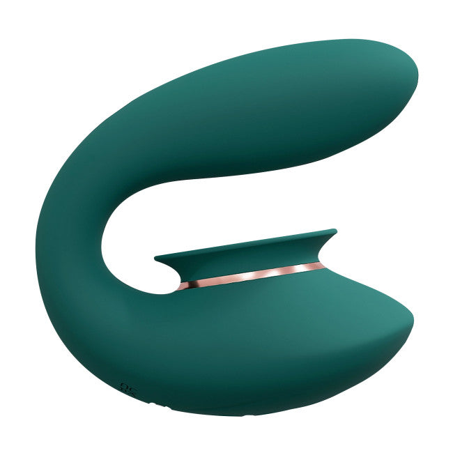 Shots Innovation Twitch 3 Rechargeable Vibrator & Suction Forest Green