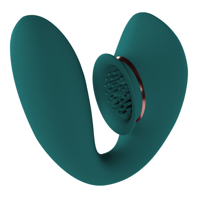 Shots Innovation Twitch 3 Rechargeable Vibrator & Suction Forest Green