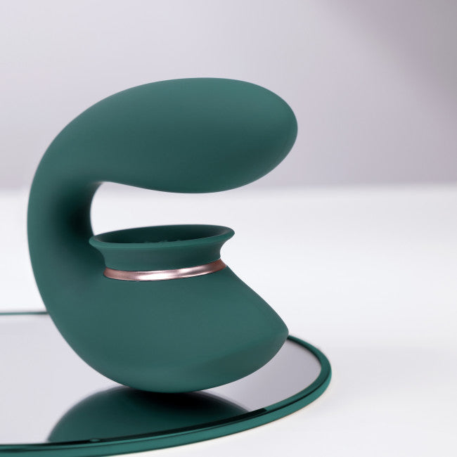 Shots Innovation Twitch 3 Rechargeable Vibrator & Suction Forest Green