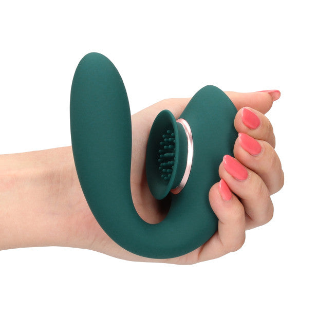 Shots Innovation Twitch 3 Rechargeable Vibrator & Suction Forest Green