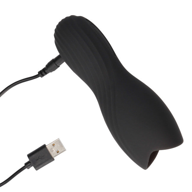 Loveline Vibrating Masturbator Sleeve Licorice Black