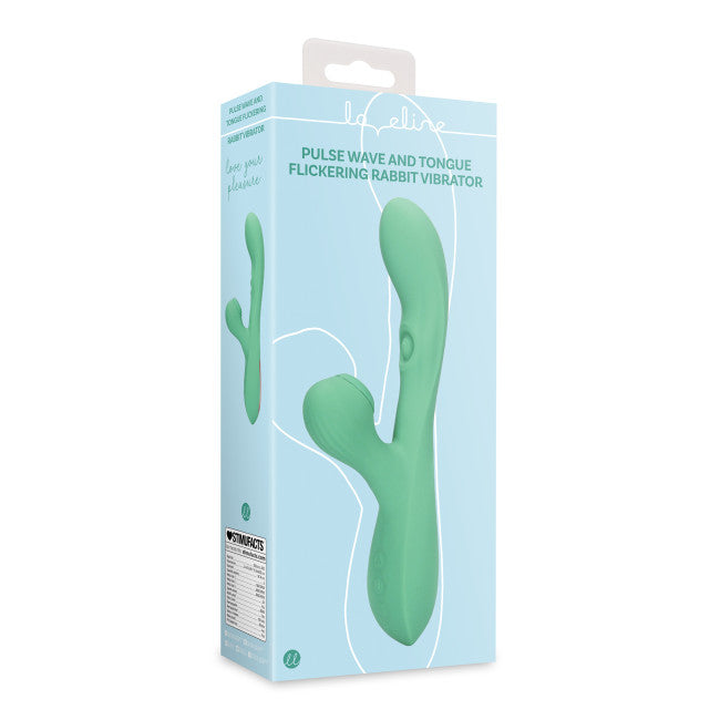 Loveline Pulse Wave & Tongue Flickering Rabbit Vibrator Blue Grass