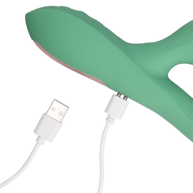 Loveline Pulse Wave & Tongue Flickering Rabbit Vibrator Blue Grass