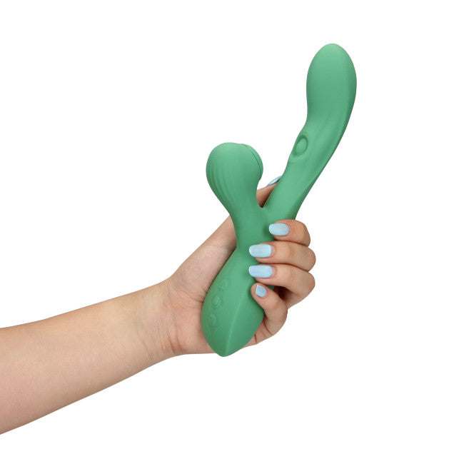 Loveline Pulse Wave & Tongue Flickering Rabbit Vibrator Blue Grass