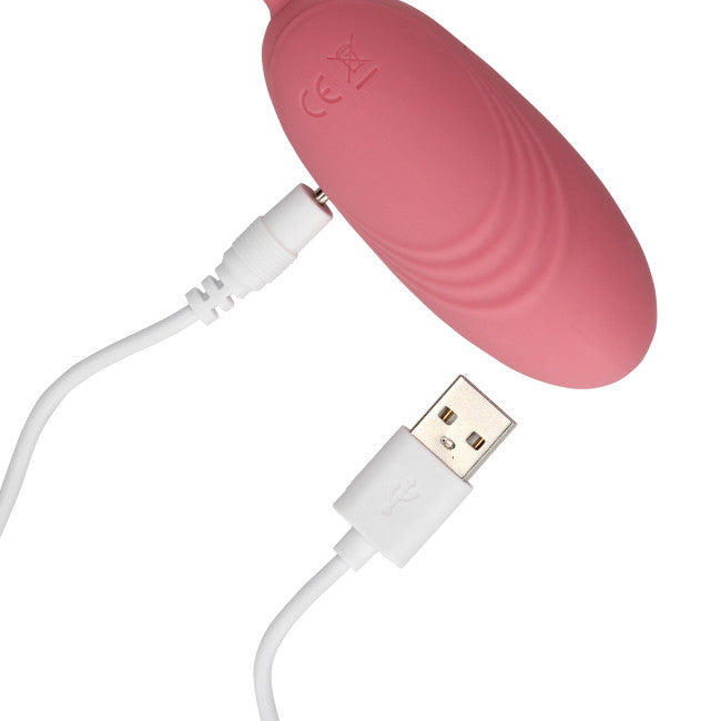 Loveline Ultra Soft Silicone Egg Vibrator with Remote Control Pink Arabesque