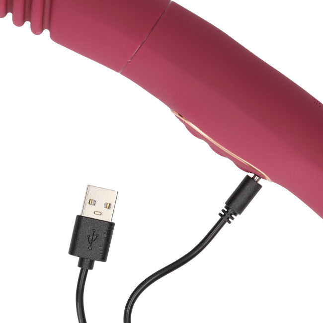 Loveline Double-Sided Thrusting Vibrator Merlot Grape