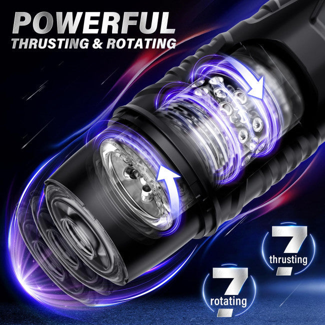 SuperLove Powerful Automatic Rotating & Thrusting Masturbator Black
