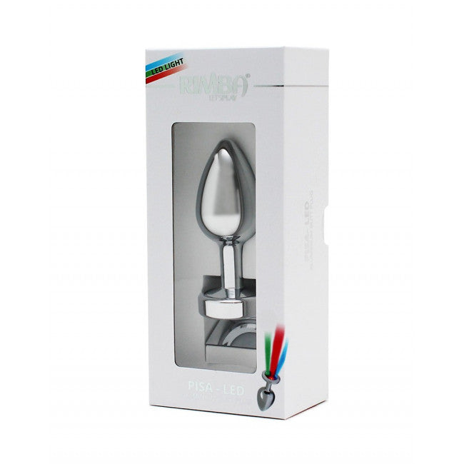 Rimba Pisa Butt Plug with LED Lights Silver