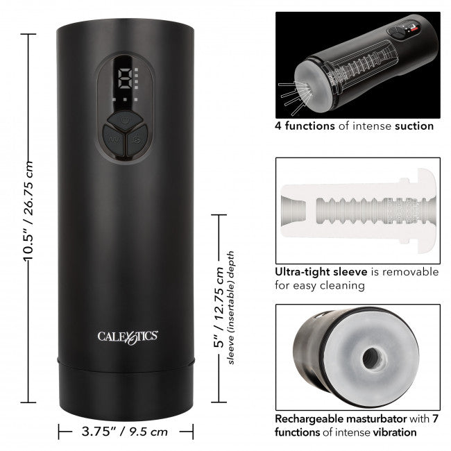 CalExotics Bionic Sucking and Vibrating Masturbator Black