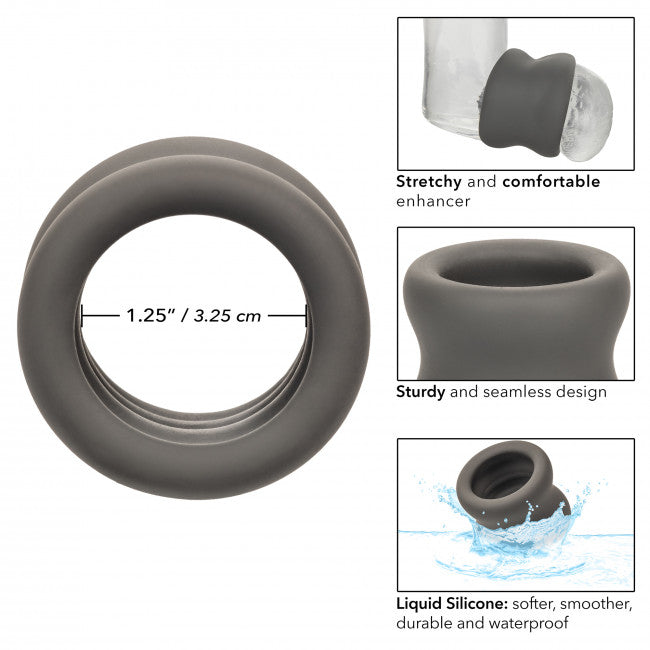 CalExotics Alpha Scrotum Stretching Ring Grey