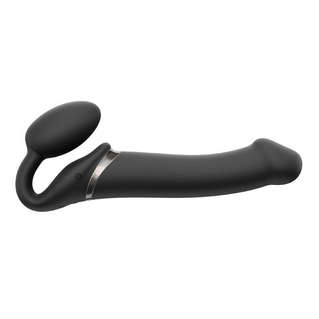 strap-on-me 3 Motors Vibrating Silicone Bendable Strap-On Black L