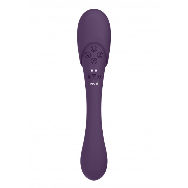 Vive Mirai Double Ended Pulse Wave & Air Wave Bendable Vibrator Purple