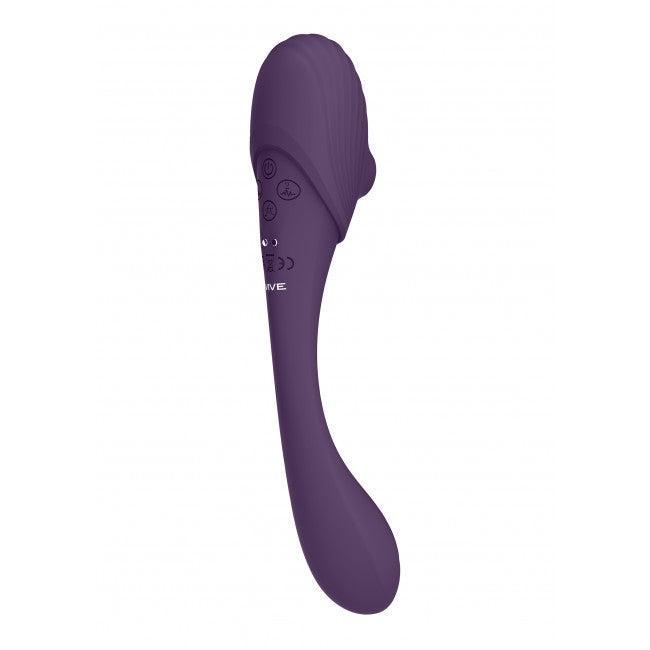 Vive Mirai Double Ended Pulse Wave & Air Wave Bendable Vibrator Purple