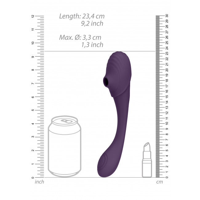 Vive Mirai Double Ended Pulse Wave & Air Wave Bendable Vibrator Purple