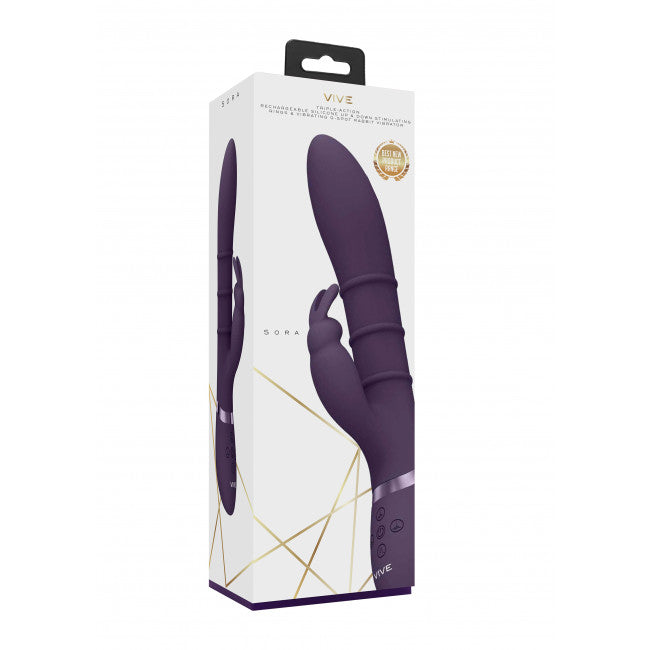 Vive Sora Up & Down Stimulating Rings Vibrating G-Spot Rabbit Purple