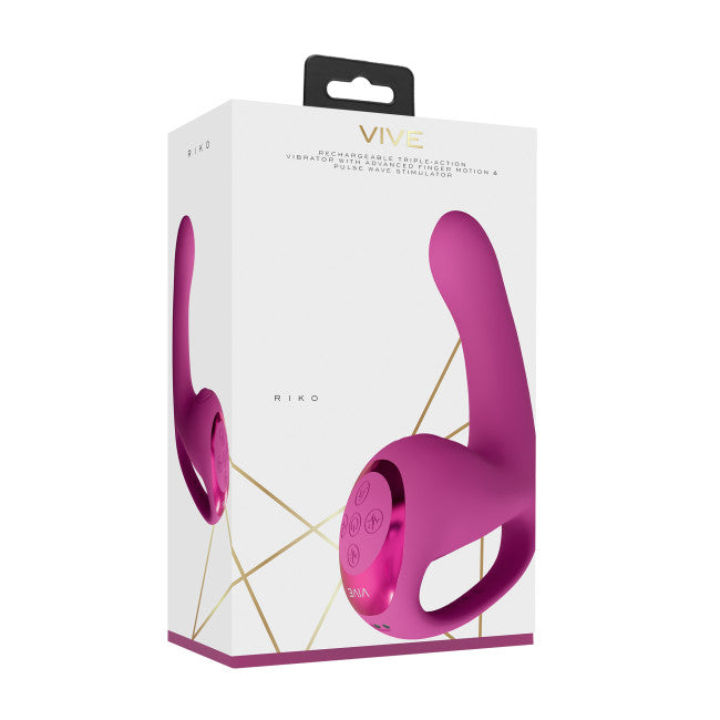 VIVE Riko Triple Motor Thumper with Advanced Finger Motion & Pulse Wave Stimulator Pink