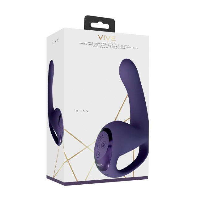 VIVE Riko Triple Motor Thumper with Advanced Finger Motion & Pulse Wave Stimulator Purple