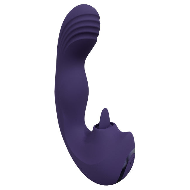 Vive Yumi Rechargeable Triple Motor G-Spot Finger Motion Vibrator & Flickering Tongue Stimulator Purple