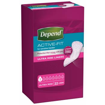 Depend Active-Fit Ultra Mini Incontinence Pads 22 pcs