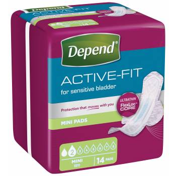 Depend Active-Fit Mini Incontinence Pads 14 pcs