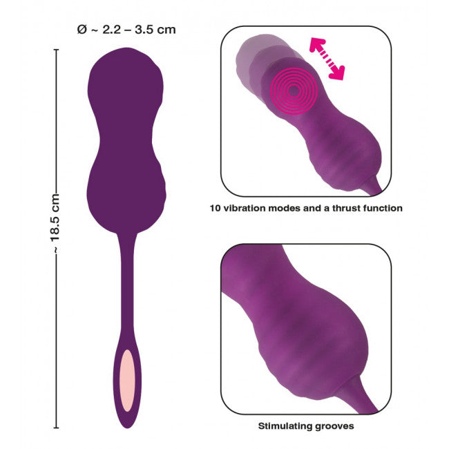 Javida RC Love Balls with 2 Functions Vibration & Thrusting Purple