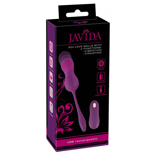 Javida RC Love Balls with 2 Functions Vibration & Thrusting Purple