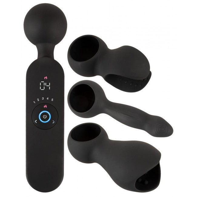 Coup!es Choice Wand Vibrator with 3 Attachments Black
