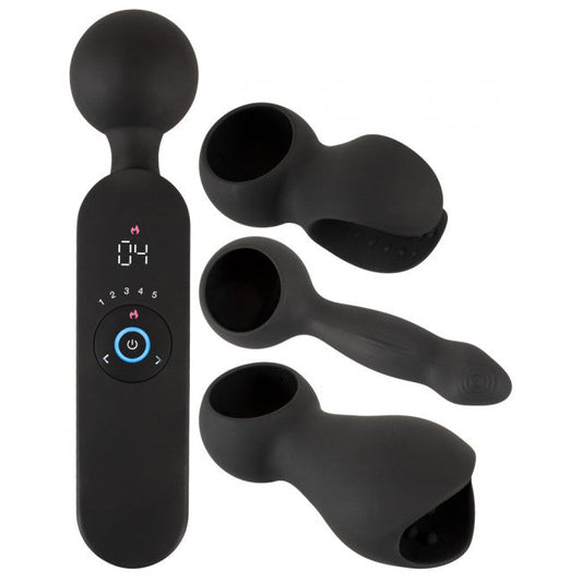 Coup!es Choice Wand Vibrator with 3 Attachments Black