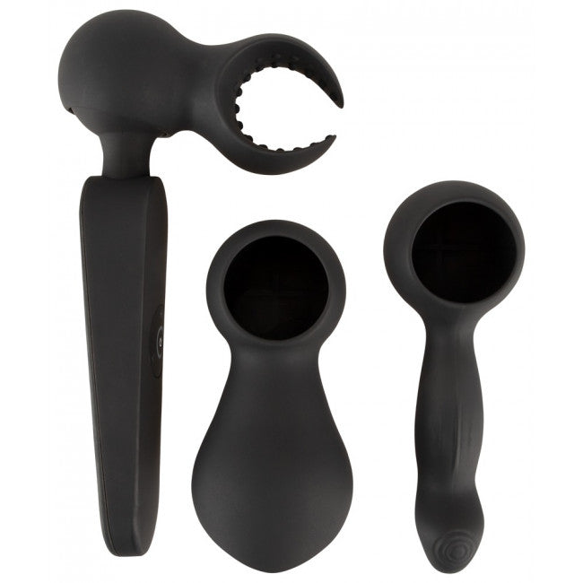 Coup!es Choice Wand Vibrator with 3 Attachments Black