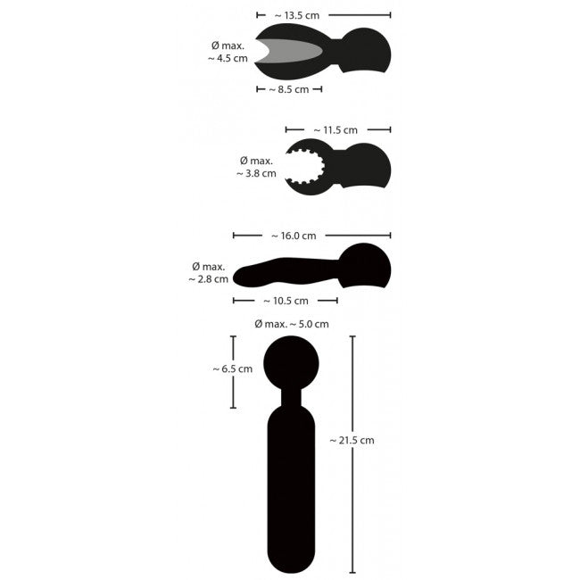 Coup!es Choice Wand Vibrator with 3 Attachments Black