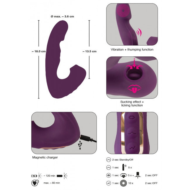 Javida 4 Function Vibrator Purple