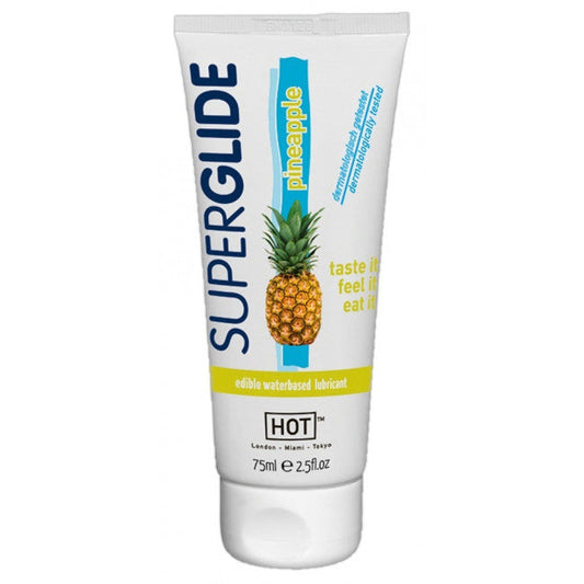 HOT Superglide Edible Waterbased Lubricant Pineapple 75ml