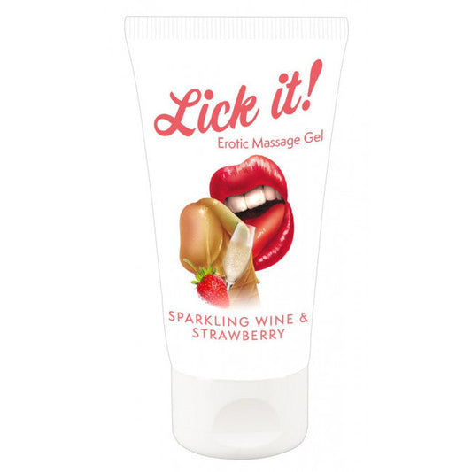 Lick-it Wine & Strawberry Erotic Massage gel 50ml