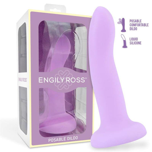 Engily Ross Dildox Posable Dildo Liquid Silicone Purple 17cm