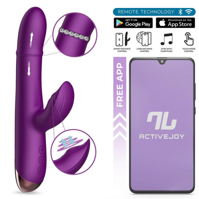 InToYou App Series Sendel Up&Down Beads Ring & Pulsation App Vibrator Purple