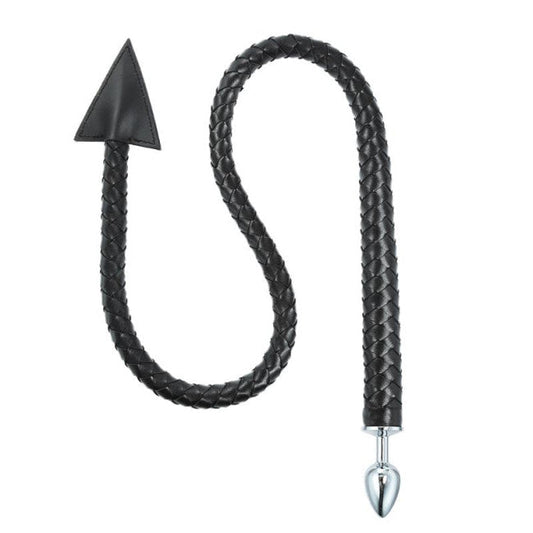 LateToBed BDSM Line Weave Devil Tail Butt Plug Black