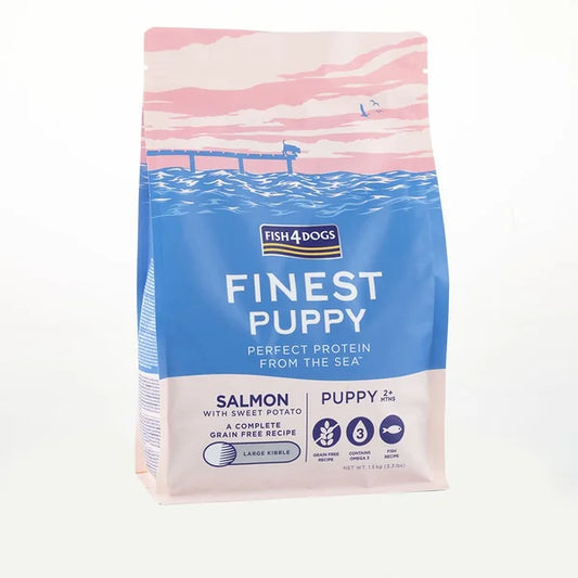 Fish4Dogs Large Granules for Puppies Finest Salmon with Sweet Potatoes 6 kg, 2m+