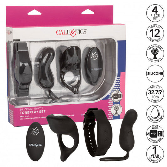 CalExotics Silicone Remote Foreplay Set Black