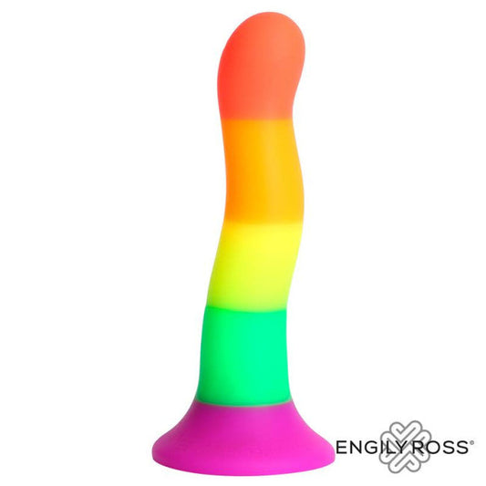 Engily Ross Dildox Liquid Silicone Dildo 18cm Rainbow
