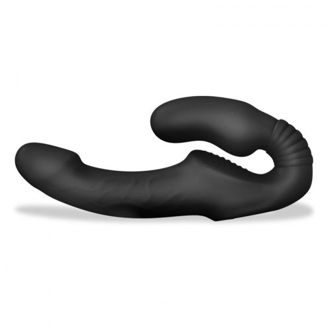 Herrules Strapless Strap-On Double Vibrator with Remote Control Black