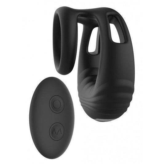 Dream Toys Ramrod Strong Vibrating Cockring with Remote Black