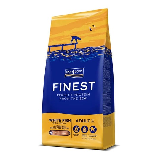 Fish4Dogs Granules small for adult dogs Finest white fish with potatoes 6 kg, 1+