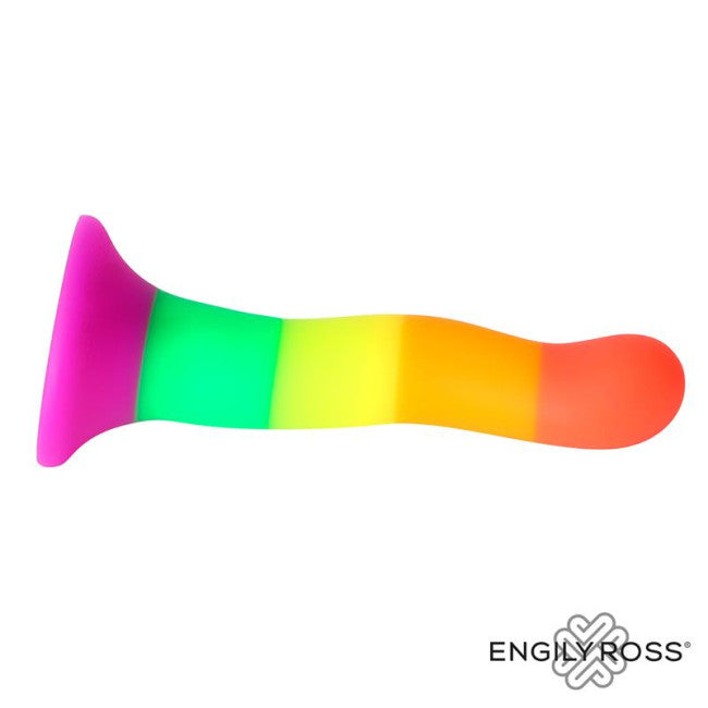 Engily Ross Dildox Liquid Silicone Dildo 18cm Rainbow